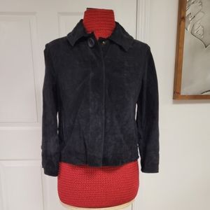 Black 100% Suede leather jacket, size S